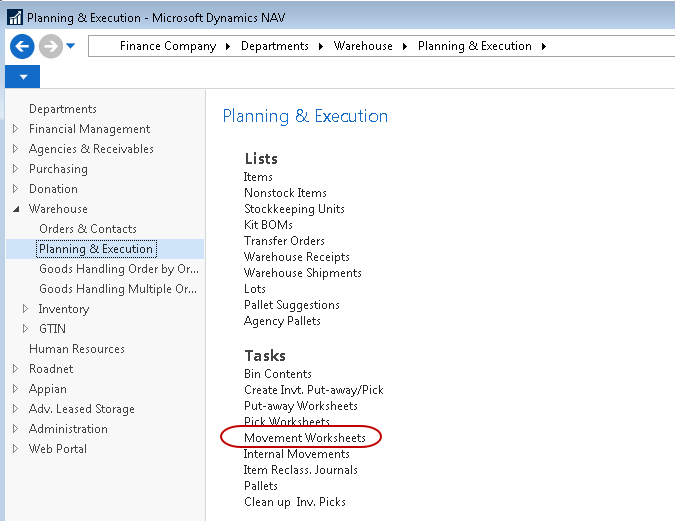 Movement Worksheet Navigation