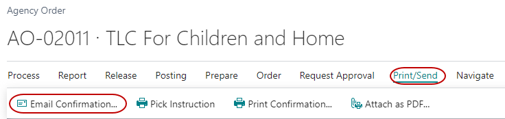 Send Donation Order Confirmation