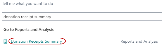 Donations Receipt Summary