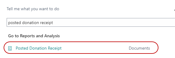 Posted Donation Receipts