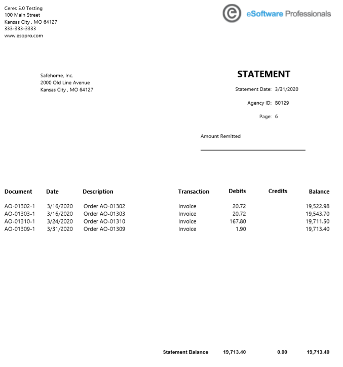 Statement Email Body