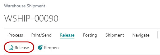 Release Warehouse Shipment