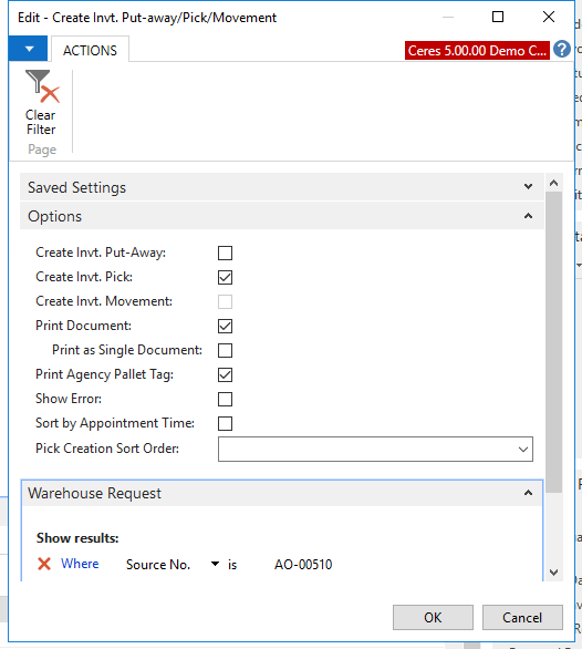 Create Invt. Put Away Pick Report