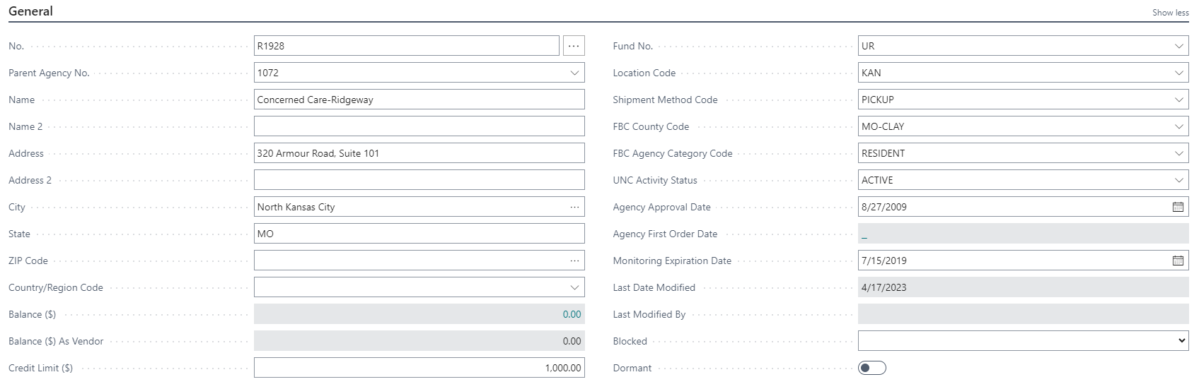 Agency General FastTab