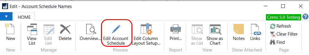 Edit Account Schedule