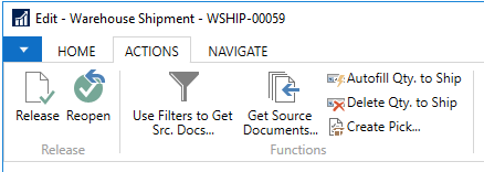 Release Warehouse Shipment