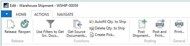 Print Warehouse Shipment