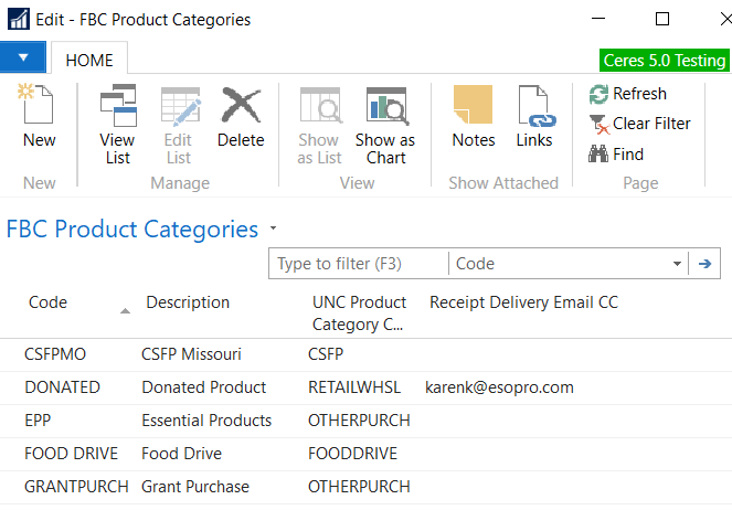 FBC Product Categories